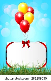 birthday background with colorful balloons 