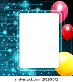 birthday background with colorful balloons 