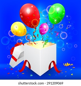 birthday background with colorful balloons 