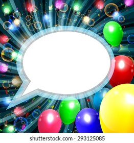 birthday background with colorful balloons of illustration
