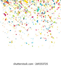 Birthday background with colorful confetti