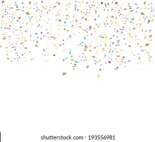 Birthday background with confetti, element for design, vector illustration