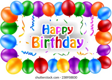Birthday background with flying balloons