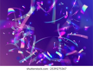 Birthday Background. Light Gradient. Laser Holographic Explosion. Celebrate Burst. Unicorn Tinsel. Rainbow Design. Purple Glare Confetti. 3d Ribbon. Pink Birthday Background