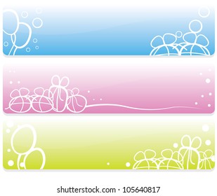 birthday background with presents and balloons banner