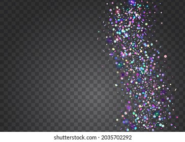 Birthday Background. Purple Metal Glitter. Surreal Art. Shiny Element. Retro Vaporwave Sunlight. Neon Sparkles. Fantasy Foil. Holographic Effect. Blue Birthday Background