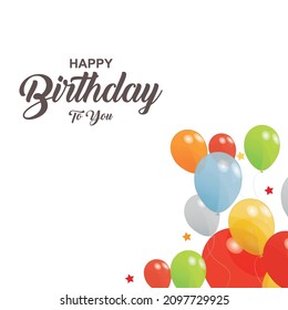Birthday background with realistic balloons.