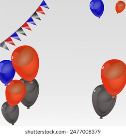 Fondo de cumpleaños con globos realistas