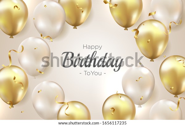 Birthday Background Realistic Balloons Stock Vector (Royalty Free ...