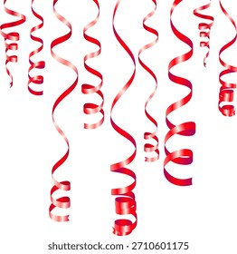 Birthday Background with Streamer and Confetti, vector illustration