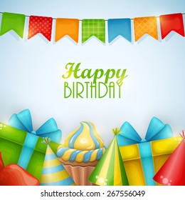 Birthday background. Vector illustration.