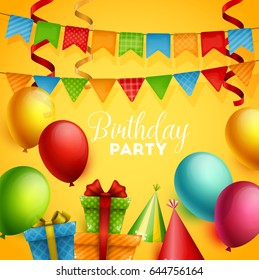 Birthday background. Vector illustration.