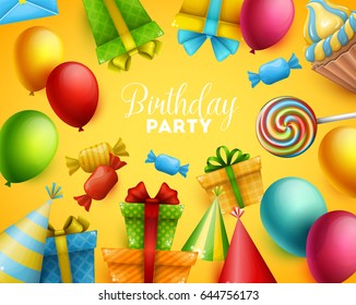 Birthday background. Vector illustration.