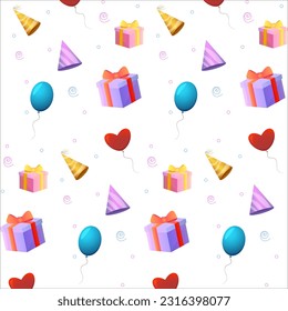 Birthday background, Vector seamless pattern