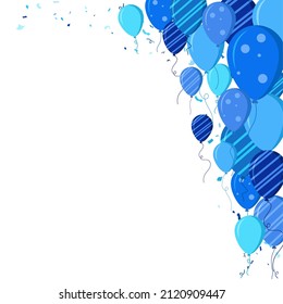 Birthday background white. Greeting card in a flat style. Vector illustration