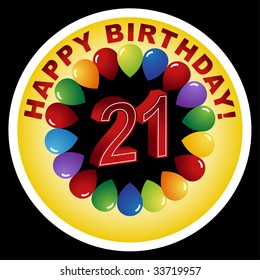 birthday badge 21