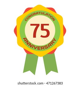 Birthday badge banner design flat background