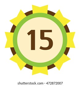 Birthday badge banner design flat background