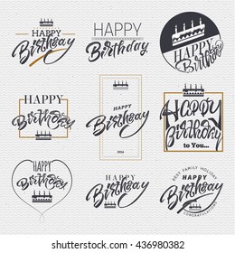 Birthday, badge for your design, birthday words for printing and labels.