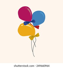 birthday ballon theme elements vector,eps