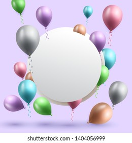 Birthday balloon background vector illustration