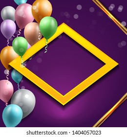 Birthday balloon background vector illustration