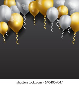 Birthday balloon background vector illustration