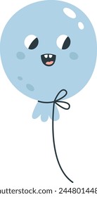 Birthday Balloon With Face Vector Illustration