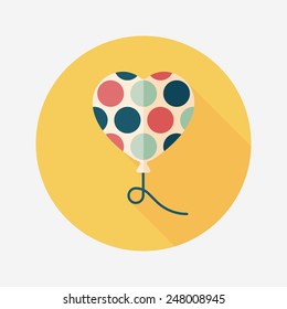 birthday balloon flat icon with long shadow,eps10