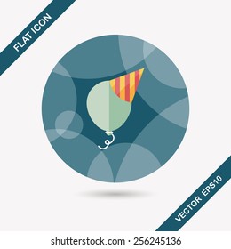 birthday balloon flat icon with long shadow,eps10