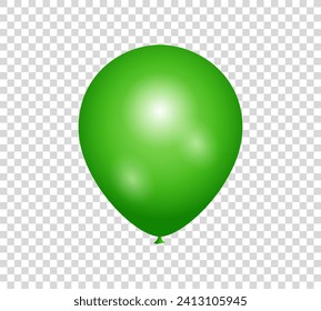 Birthday balloon flying for party banner background, holiday, Celebration, Green balloon vector illustration