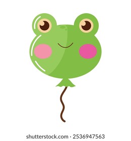 birthday balloon frog shape isolated