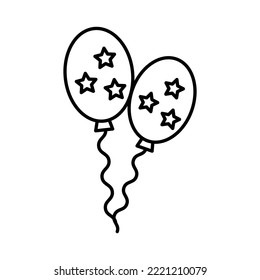 Birthday balloon icon logo line illustration isolated