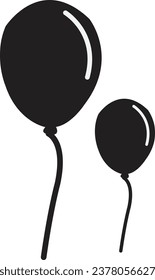 Birthday balloon icon set Round shape vector art