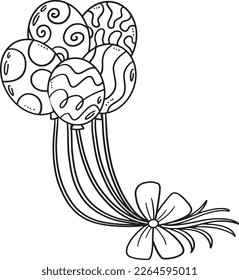 Birthday Balloon Isolated Coloring Page for Kids