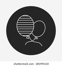 birthday balloon line icon