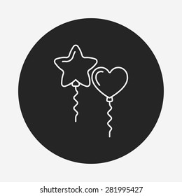 birthday balloon line icon