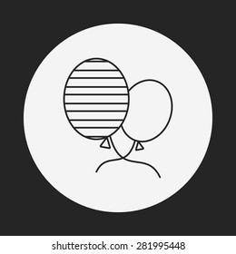 birthday balloon line icon
