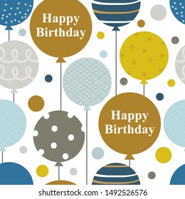 birthday balloon seamless pattern design perfect for gift wrap and etc