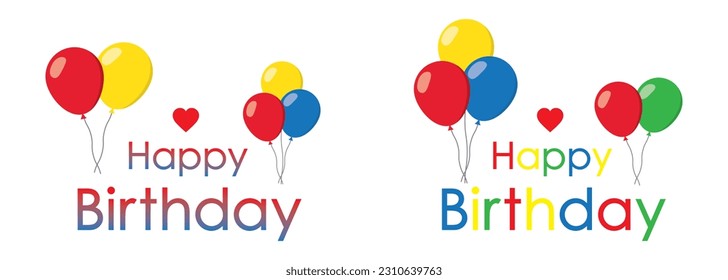 Ballon-Set-Symbol für Geburtstag, Vektorgrafik