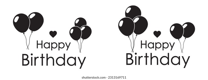 Birthday balloon set icon, vector illustration