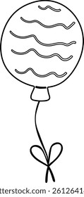 Birthday balloon vector illustration features a playful hand-drawn style with clean outlines. Perfect for invitations, greeting cards, and festive wall art