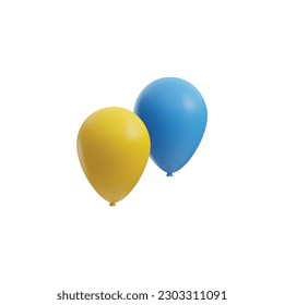 Birthday balloons 3d icon realistic vector illustration isolated on white background. Flying balloons rendered icon for party and holiday celebration theme.