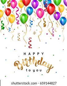 Birthday balloons background. Vector illustration eps 10 format