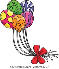 Birthday Balloons Cartoon Colored Clipart