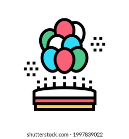 birthday balloons decoration color icon vector. birthday balloons decoration sign. isolated symbol illustration