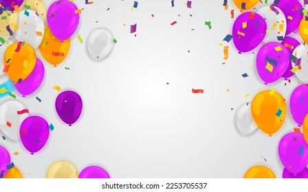 Birthday Balloons Flying for Party and Celebrations With Space for Message Isolated in Background