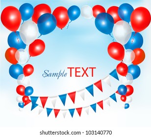 Birthday balloons frame composition with space for your text. Vector illustration.