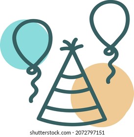Globos de cumpleaños, ilustración, vector, sobre fondo blanco.