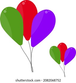 Globos de cumpleaños, ilustración, vector sobre un fondo blanco.